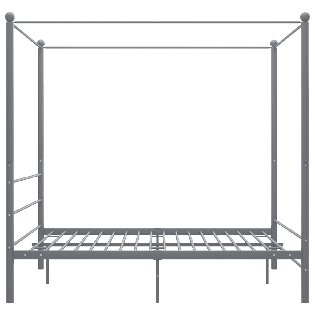 Hemelbedframe Metaal 160 x 200 cm Grijs