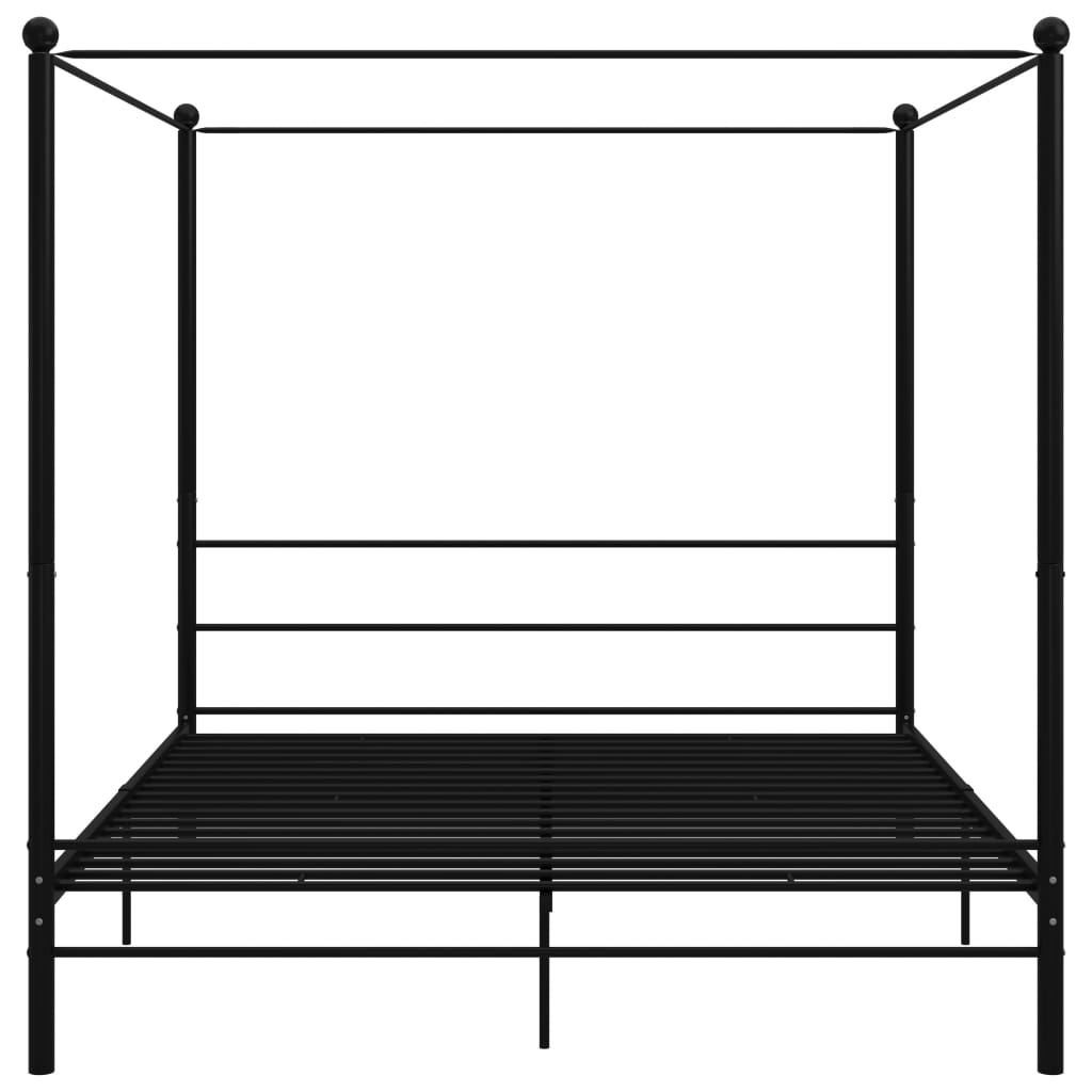 Hemelbedframe Metaal 180 x 200 cm Zwart