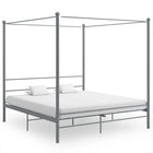 Canopy bed frame metal grey 180x200 cm