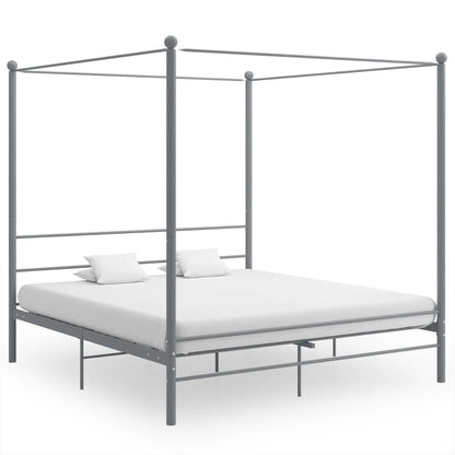 Hemelbedframe Metaal 180 x 200 cm Grijs