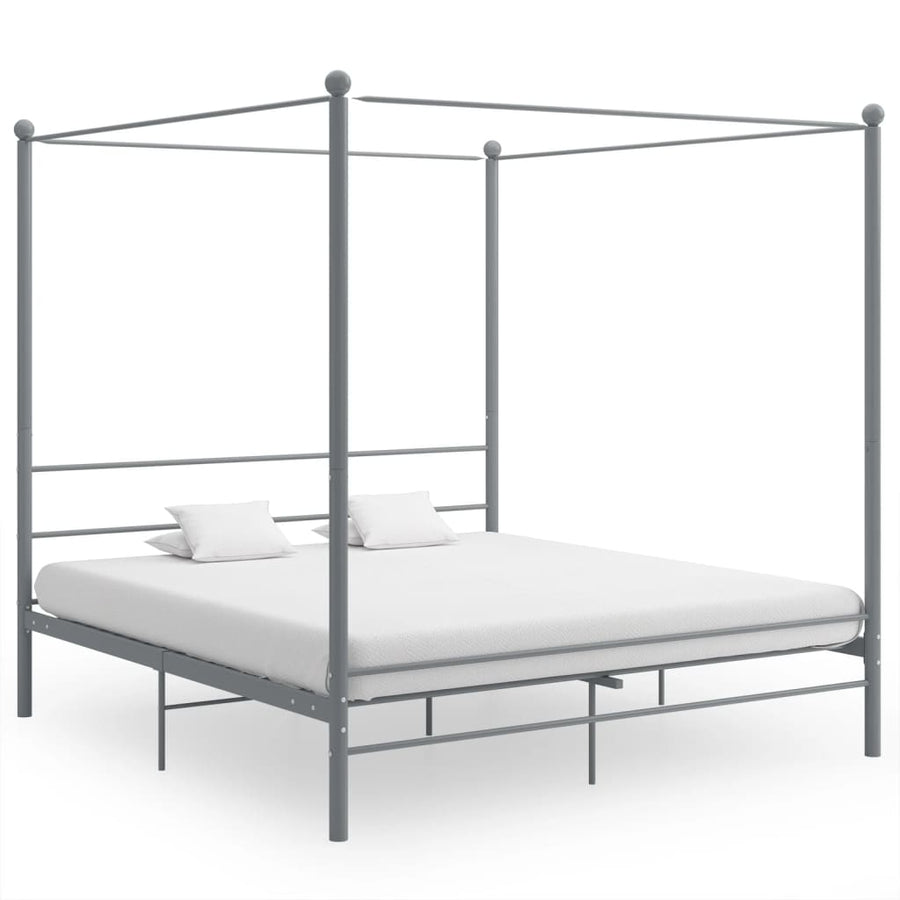 Hemelbedframe Metaal 180 x 200 cm Grijs
