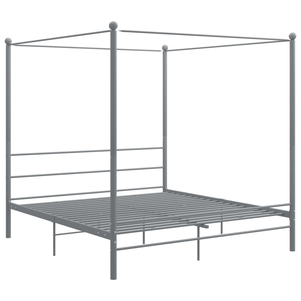Hemelbedframe Metaal 180 x 200 cm Grijs