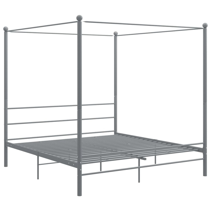 Hemelbedframe Metaal 180 x 200 cm Grijs
