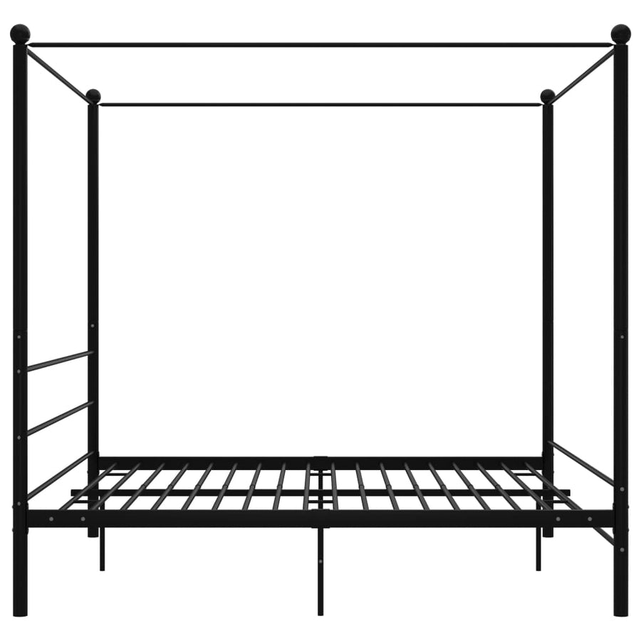 Hemelbedframe Metaal 200 x 200 cm Zwart