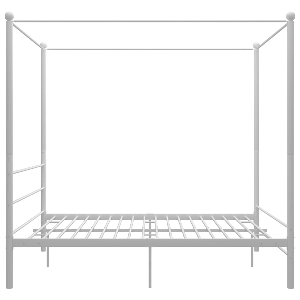 Hemelbedframe Metaal 200 x 200 cm Wit