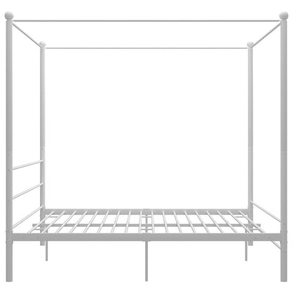 Hemelbedframe Metaal 200 x 200 cm Wit