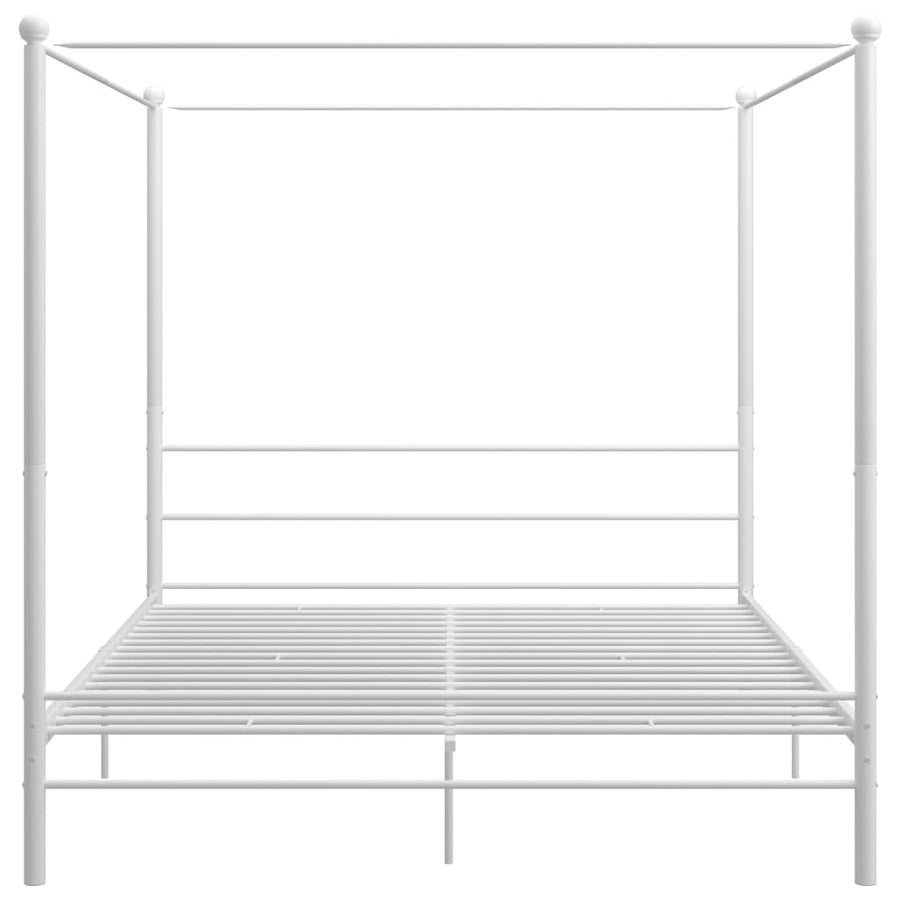 Hemelbedframe Metaal 200 x 200 cm Wit