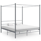 Hemelbedframe metaal grijs 200x200 cm