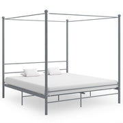 Hemelbedframe metaal grijs 200x200 cm