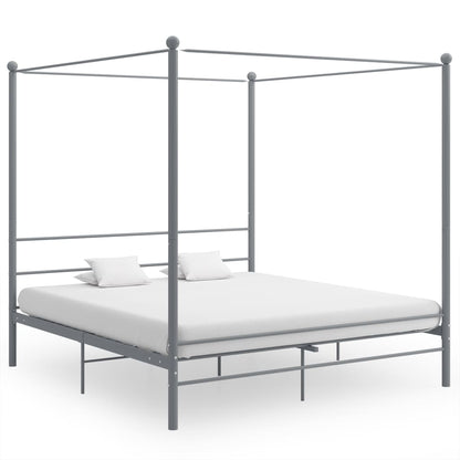 Hemelbedframe Metaal 200 x 200 cm Grijs