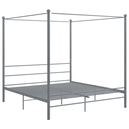 Hemelbedframe Metaal 200 x 200 cm Grijs