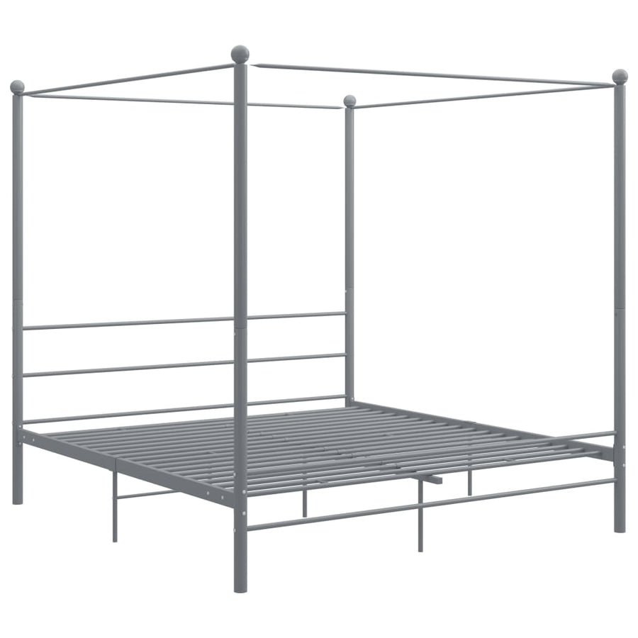Hemelbedframe Metaal 200 x 200 cm Grijs