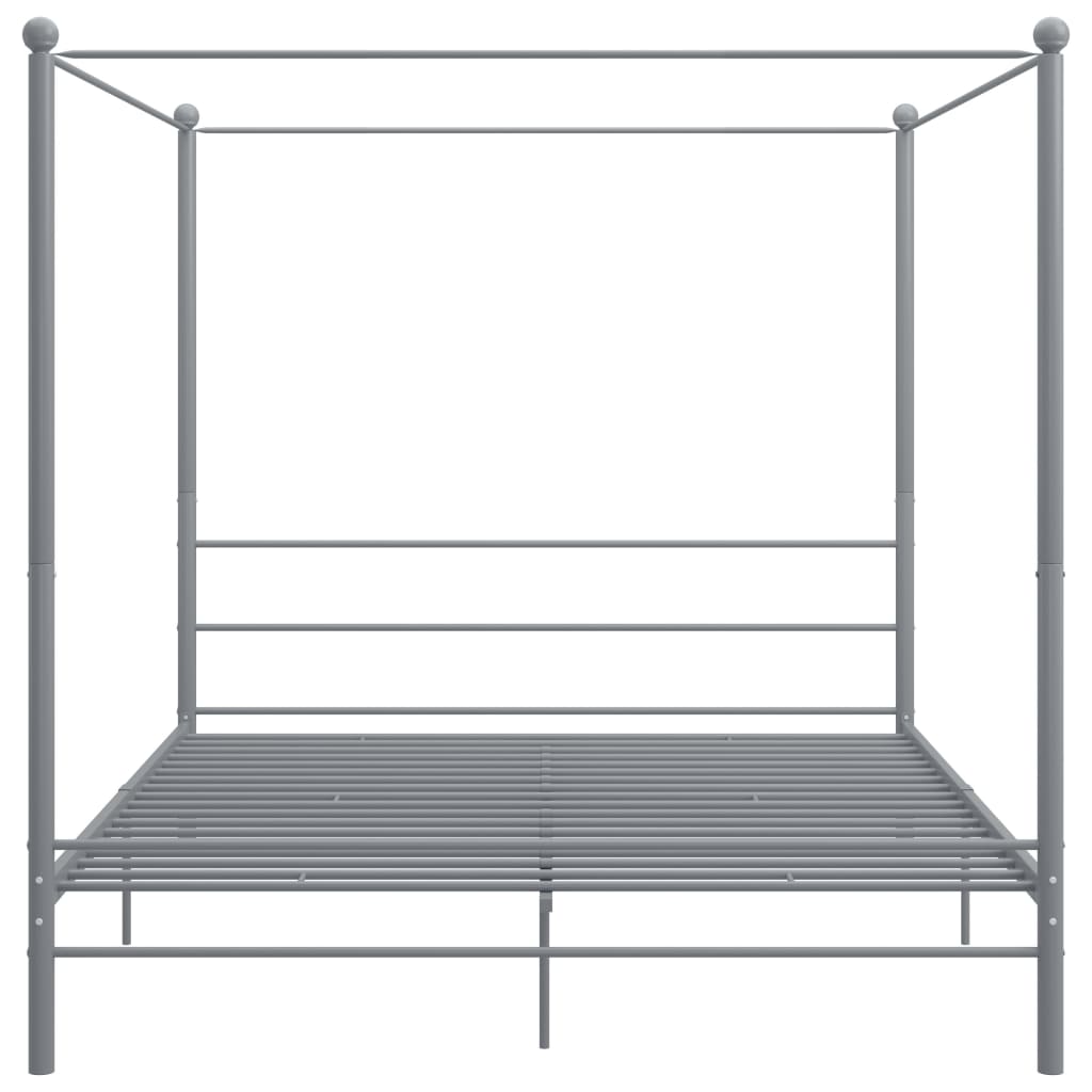 Hemelbedframe Metaal 200 x 200 cm Grijs