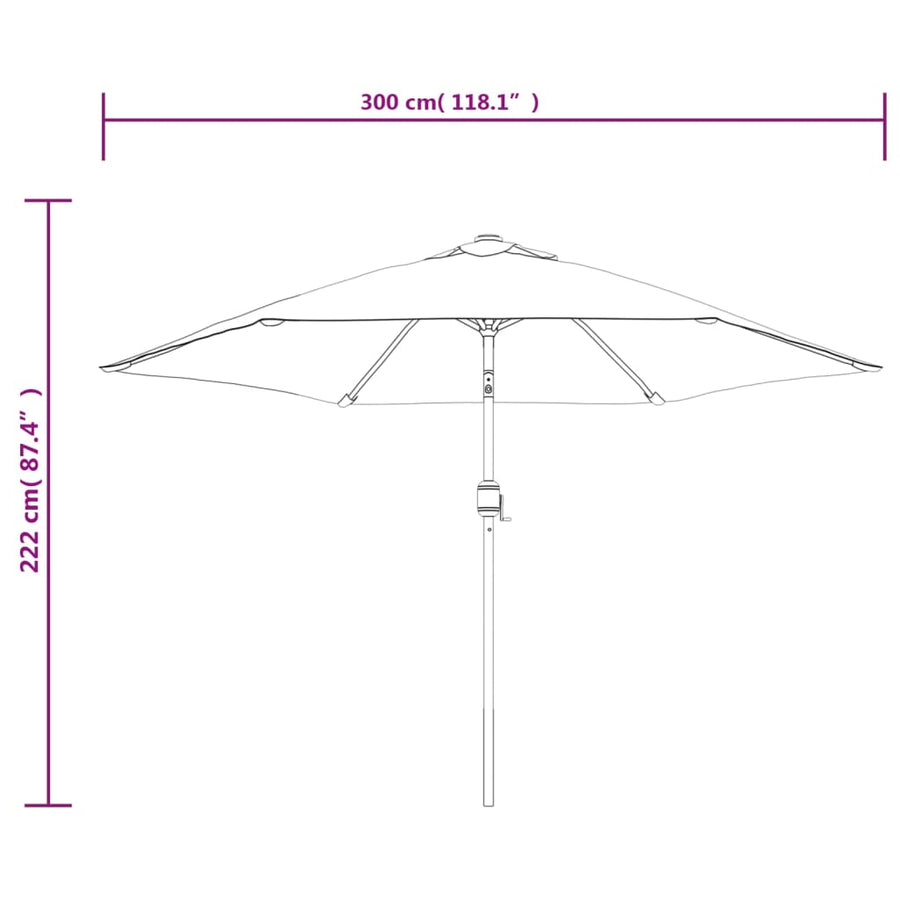 Parasol Met Metalen Paal 300 Cm Kleurig Terracotta