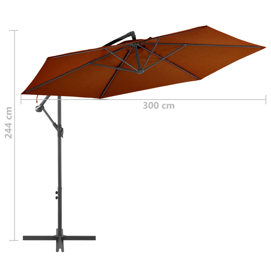 Zweefparasol Met Aluminium Paal 300 Cm Kleurig Terracotta
