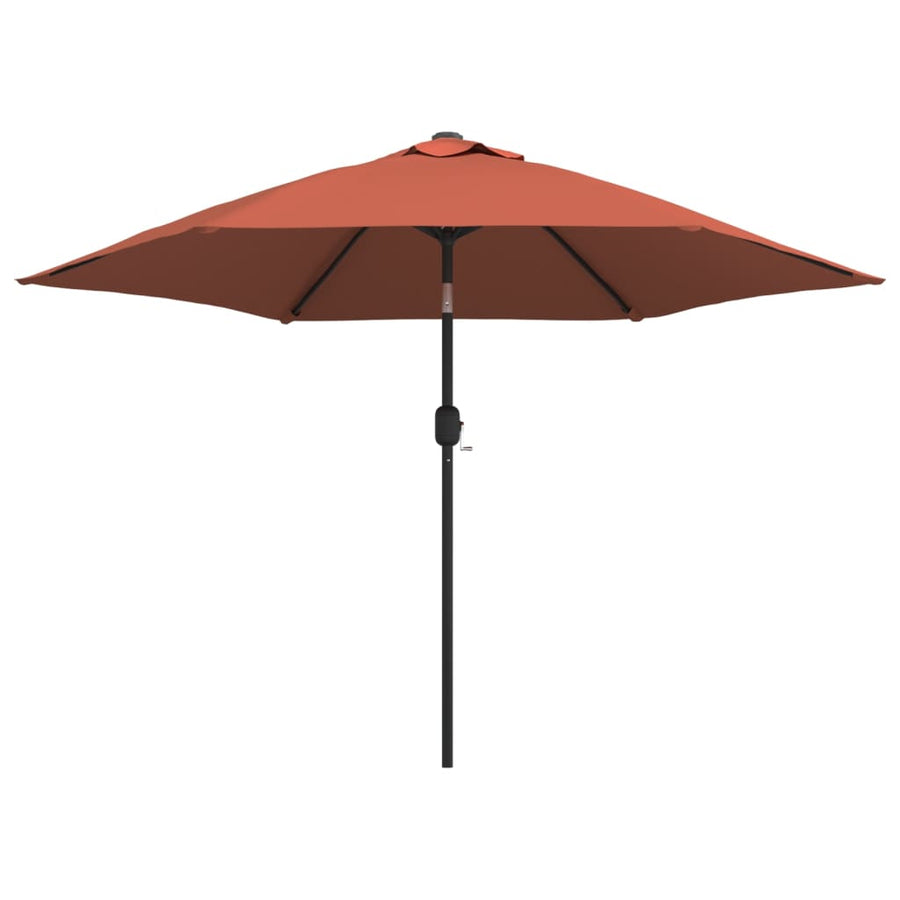 Parasol Met Led-Verlichting En Stalen Paal 300 Cm Terracotta