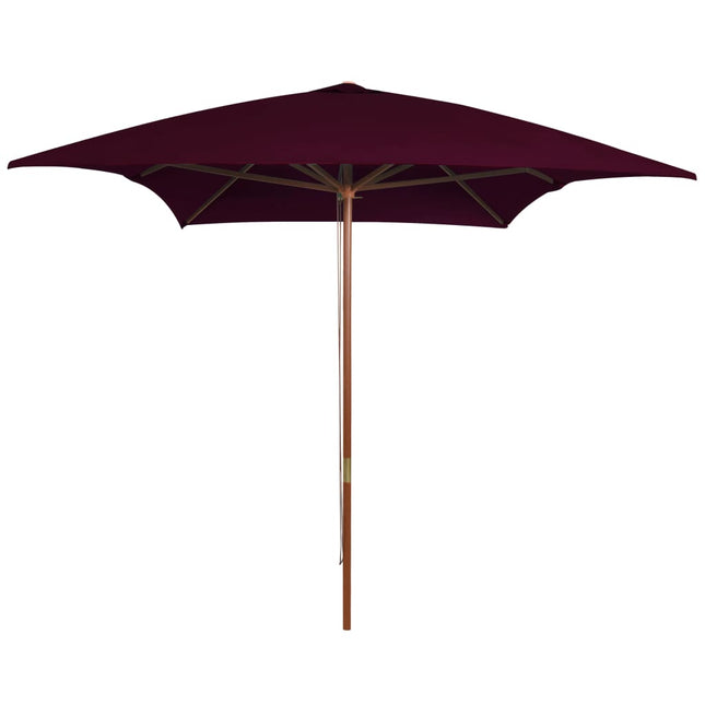 Parasol Met Houten Paal 200X300 Cm Bordeauxrood