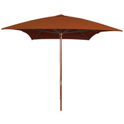 Parasol with wooden pole 200x300 cm terracotta