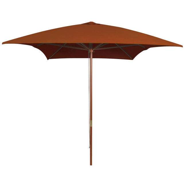 Parasol Met Houten Paal 200X300 Cm Kleurig Terracotta