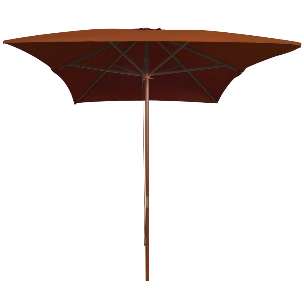 Parasol Met Houten Paal 200X300 Cm Kleurig Terracotta