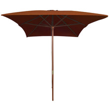 Parasol Met Houten Paal 200X300 Cm Kleurig Terracotta