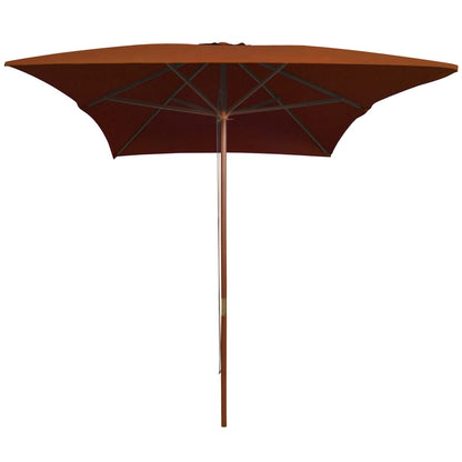 Parasol Met Houten Paal 200X300 Cm Kleurig Terracotta