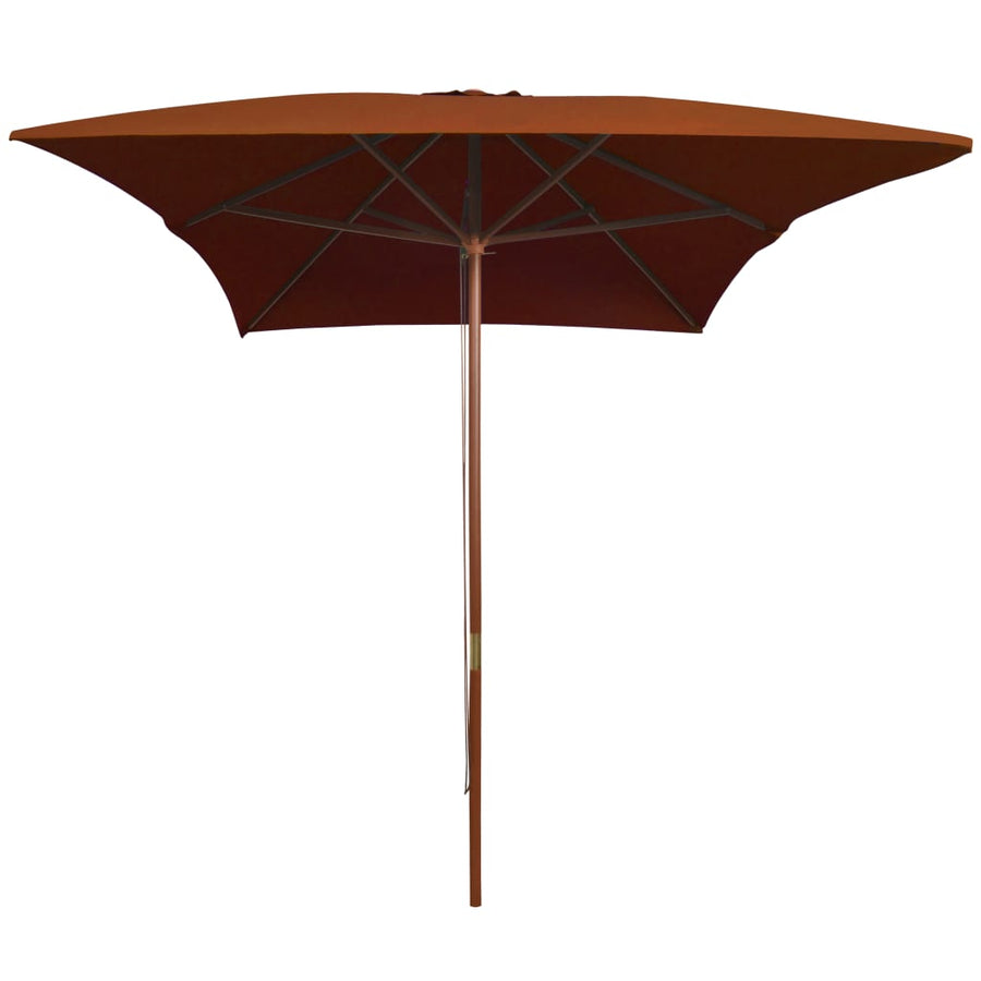 Parasol Met Houten Paal 200X300 Cm Kleurig Terracotta