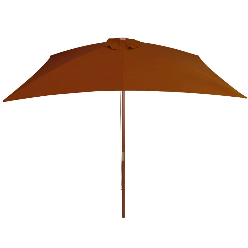 Parasol Met Houten Paal 200X300 Cm Kleurig Terracotta