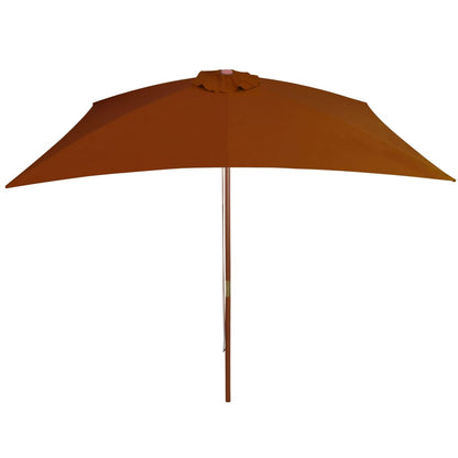Parasol Met Houten Paal 200X300 Cm Kleurig Terracotta