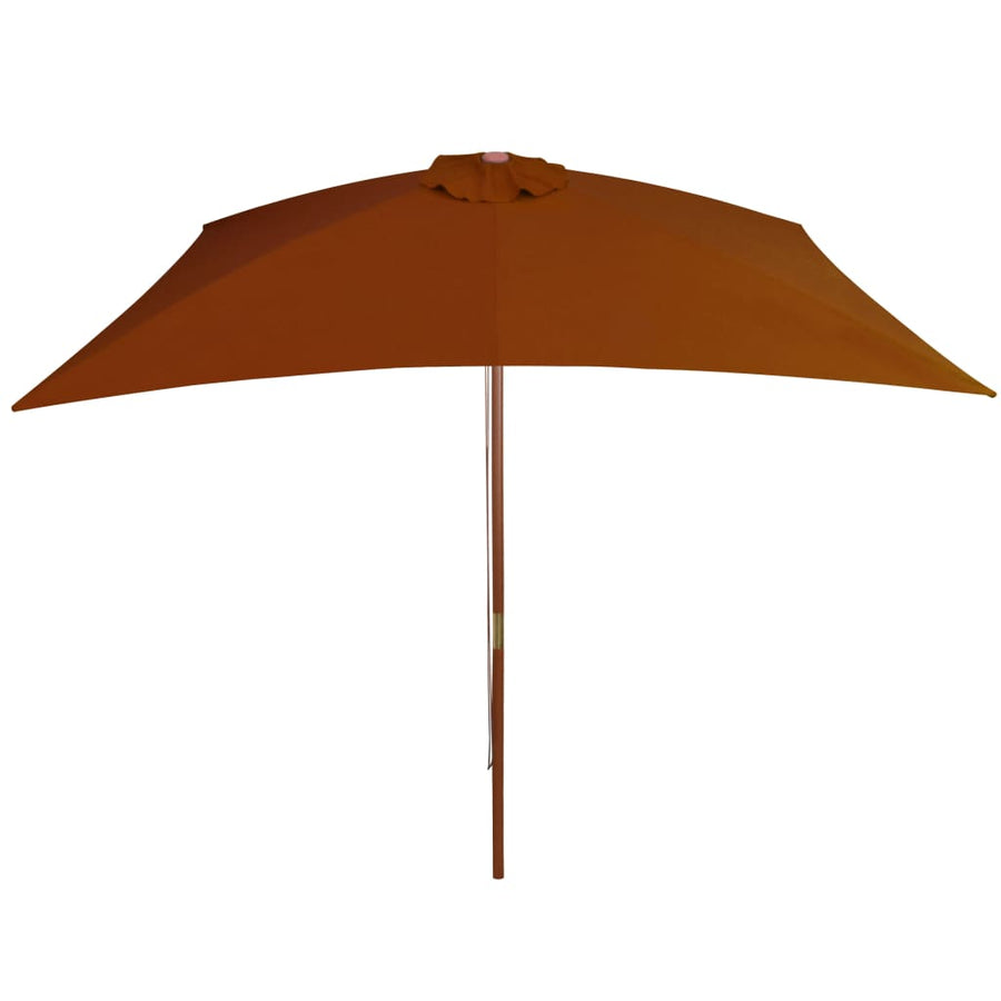 Parasol Met Houten Paal 200X300 Cm Kleurig Terracotta