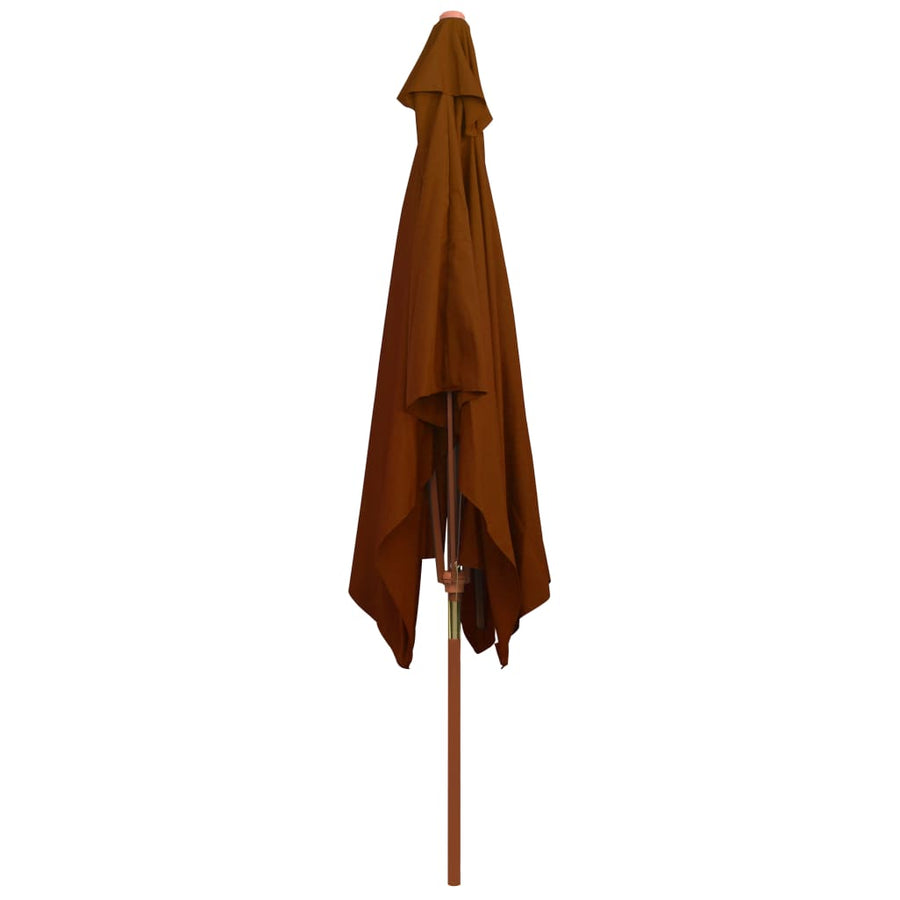 Parasol Met Houten Paal 200X300 Cm Kleurig Terracotta