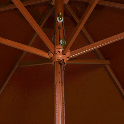 Parasol Met Houten Paal 200X300 Cm Kleurig Terracotta