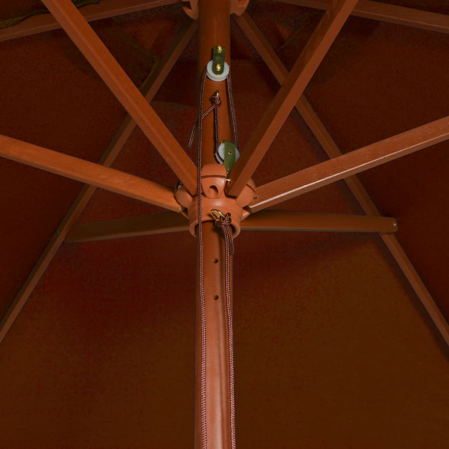 Parasol Met Houten Paal 200X300 Cm Kleurig Terracotta