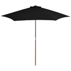 Parasol Met Houten Paal 270 Cm Zwart