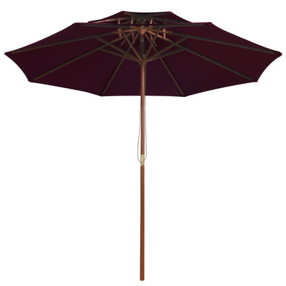Parasol Dubbeldekker Met Houten Paal 270 Cm Bordeauxrood