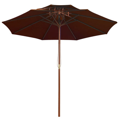 Parasol Dubbeldekker Met Houten Paal 270 Cm Kleurig Terracotta