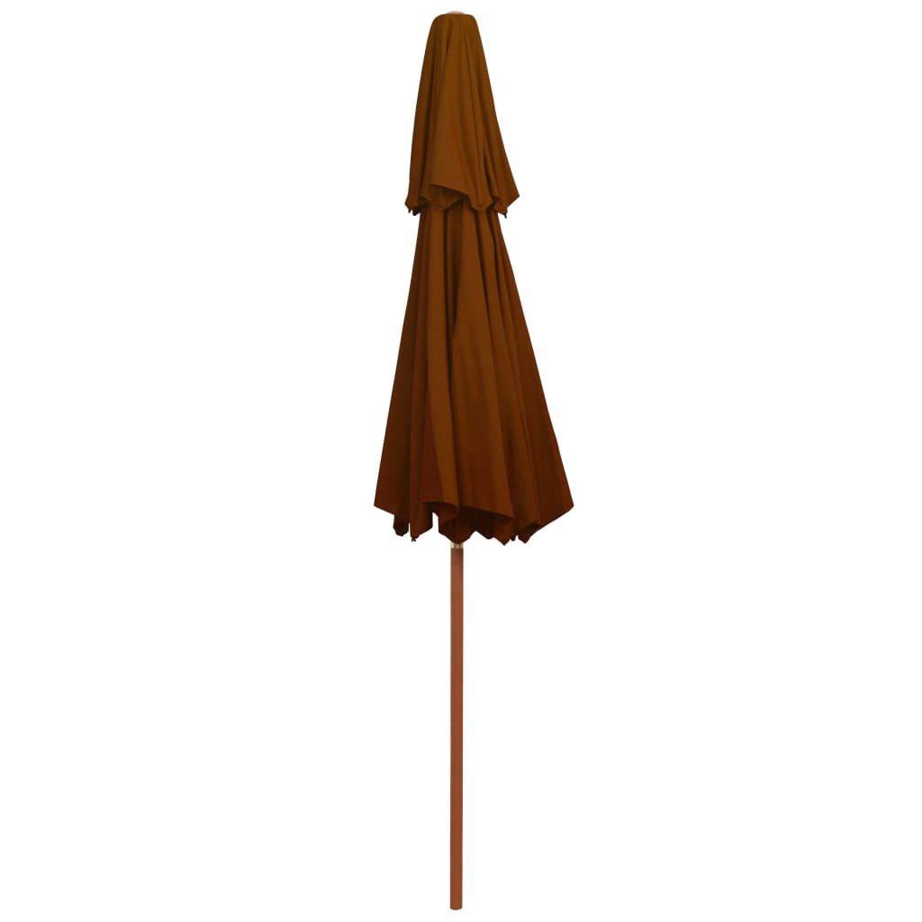 Parasol Dubbeldekker Met Houten Paal 270 Cm Kleurig Terracotta