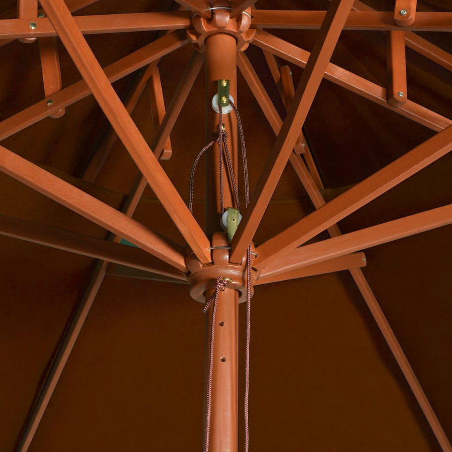 Parasol Dubbeldekker Met Houten Paal 270 Cm Kleurig Terracotta