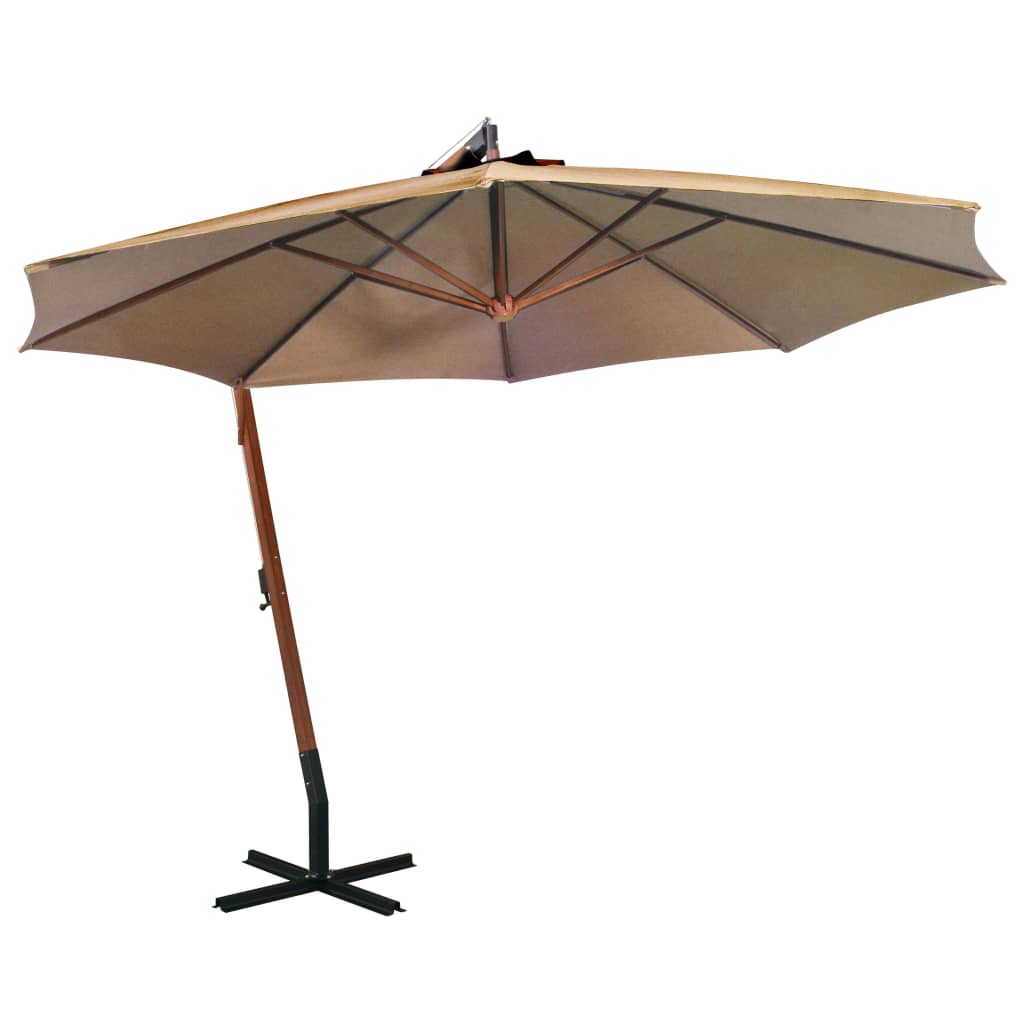 Zweefparasol Met Paal 3,5X2,9 M Massief Vurenhout Antraciet