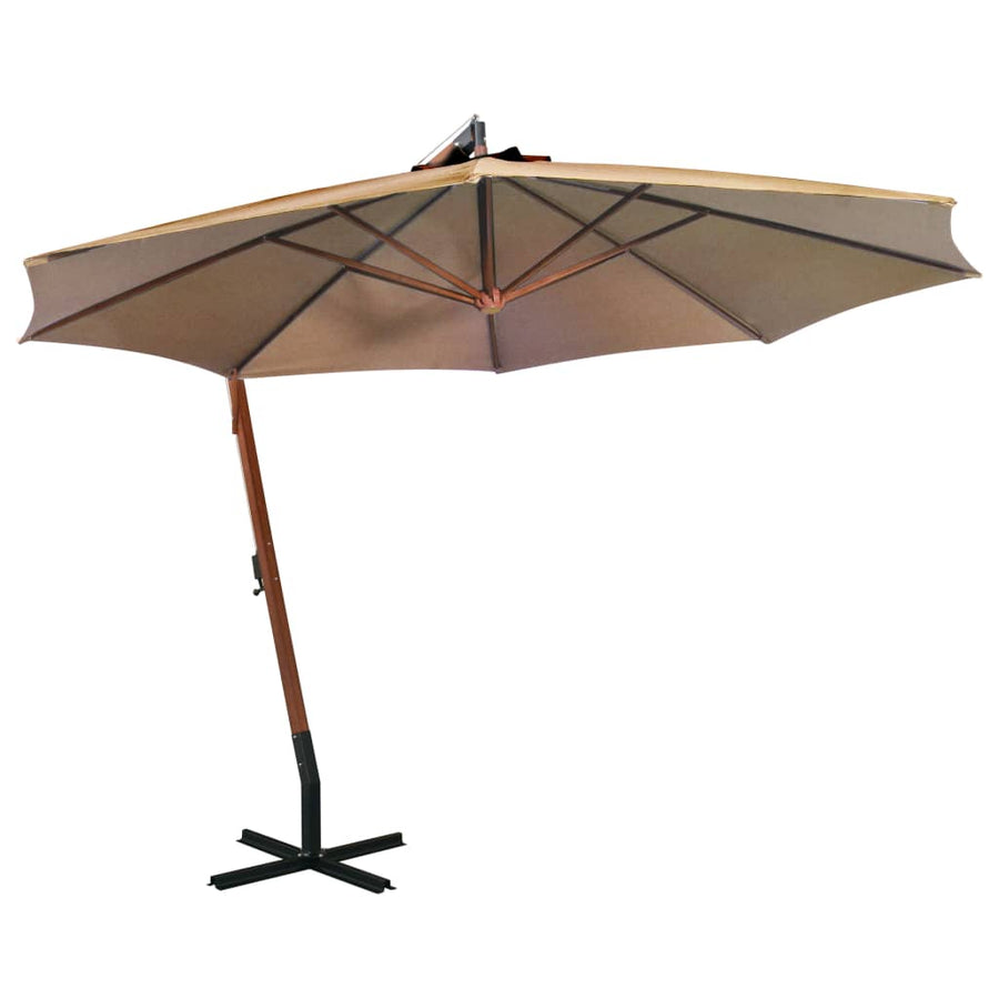Zweefparasol Met Paal 3,5X2,9 M Massief Vurenhout Antraciet