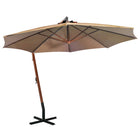 Zweefparasol 3,5x2,9 m massief vurenhout taupe