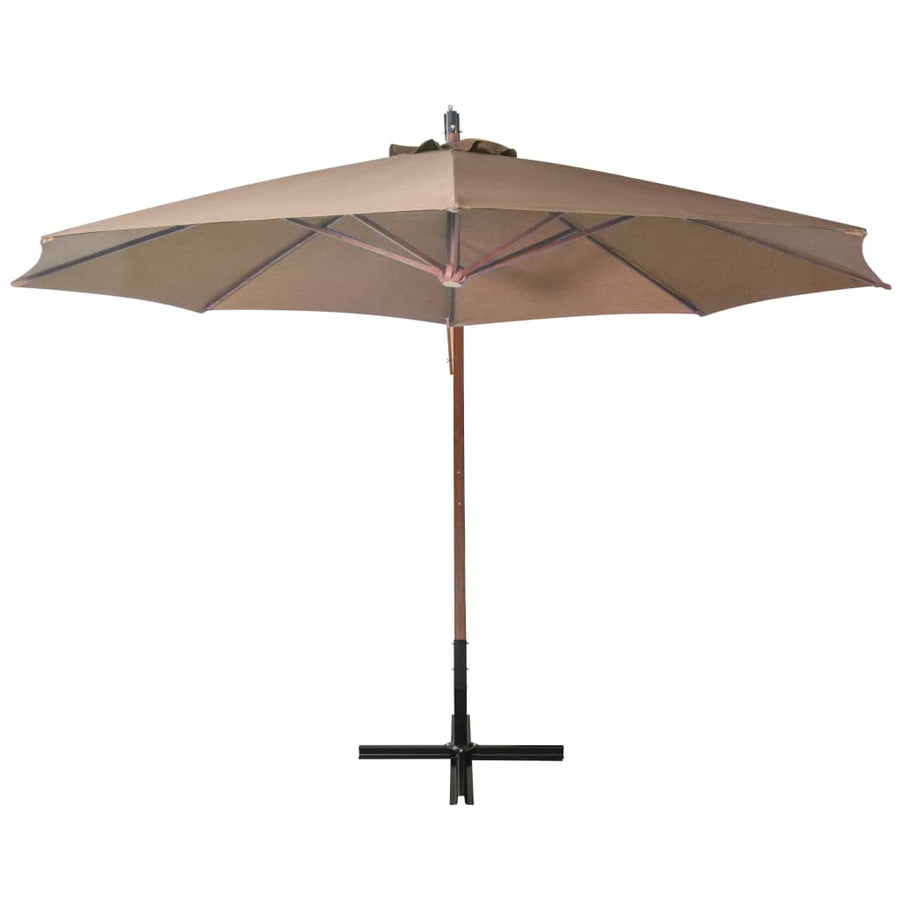 Zweefparasol Met Paal 3,5X2,9 M Massief Vurenhout 3.5 x 2.9 m Taupe