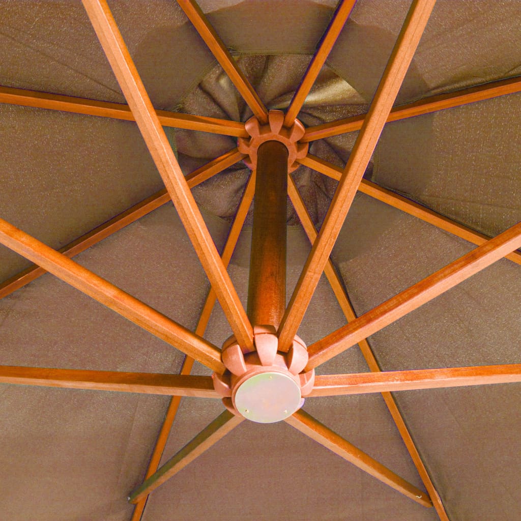 Zweefparasol Met Paal 3,5X2,9 M Massief Vurenhout 3.5 x 2.9 m Taupe
