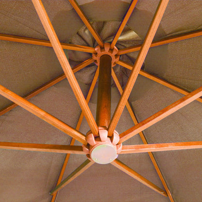 Zweefparasol Met Paal 3,5X2,9 M Massief Vurenhout 3.5 x 2.9 m Taupe