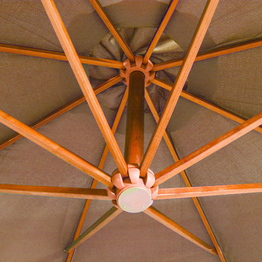 Zweefparasol Met Paal 3,5X2,9 M Massief Vurenhout 3.5 x 2.9 m Taupe