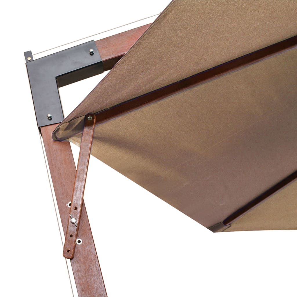 Zweefparasol Met Paal 3,5X2,9 M Massief Vurenhout 3.5 x 2.9 m Taupe