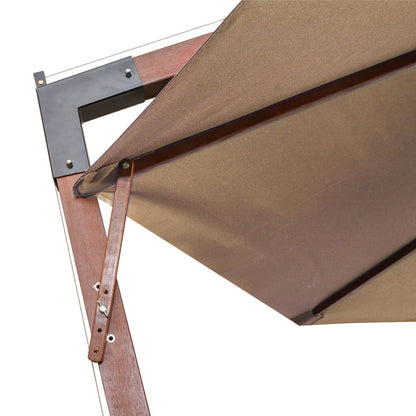 Zweefparasol Met Paal 3,5X2,9 M Massief Vurenhout 3.5 x 2.9 m Taupe