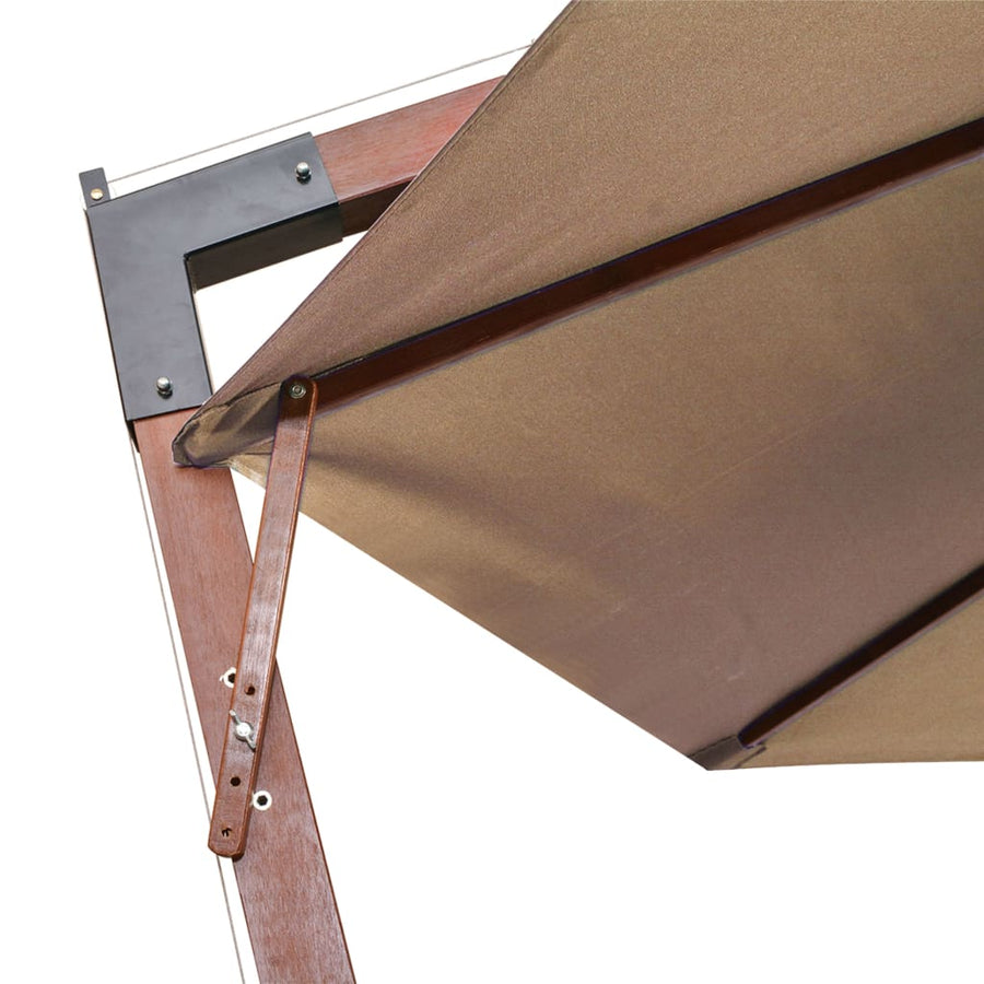 Zweefparasol Met Paal 3,5X2,9 M Massief Vurenhout 3.5 x 2.9 m Taupe