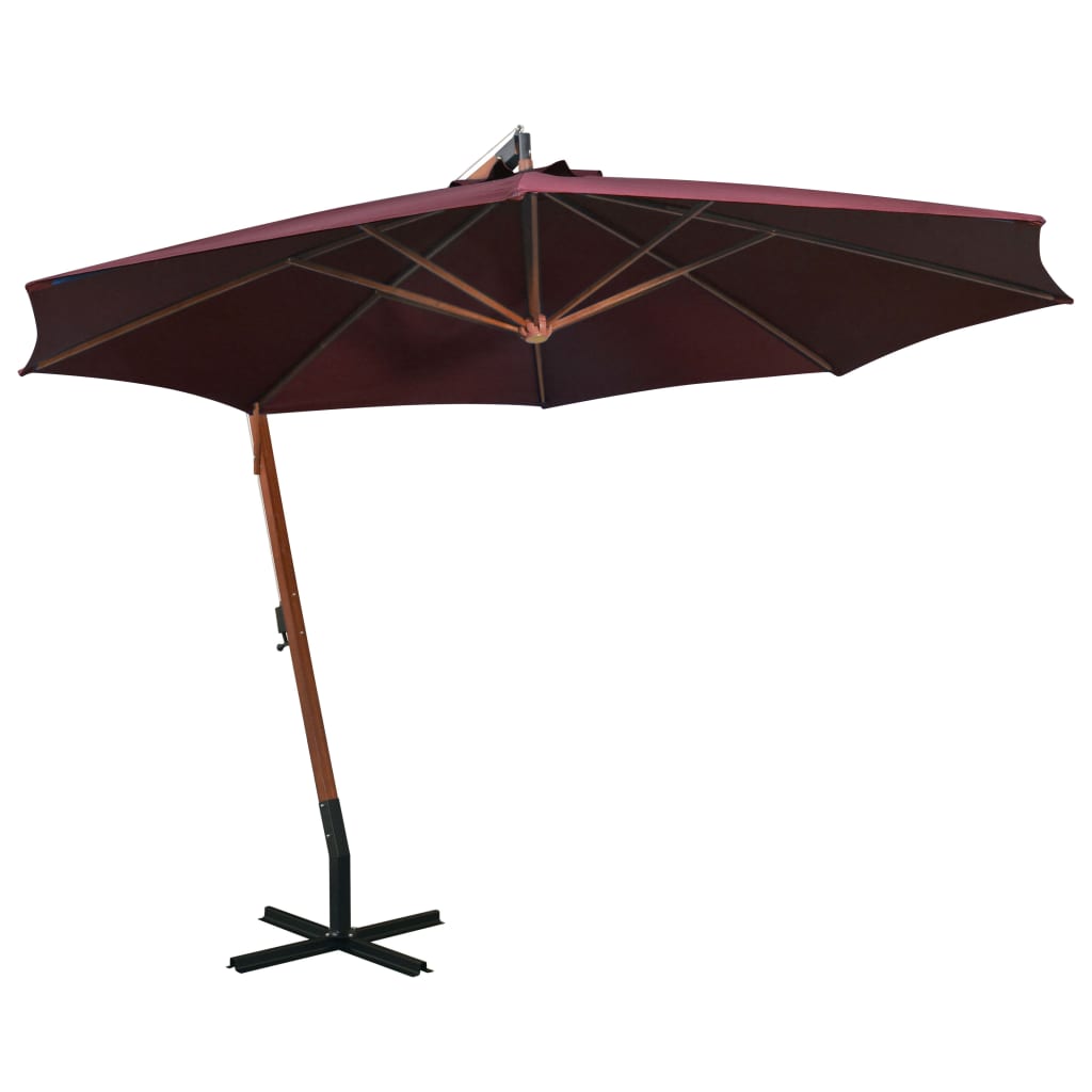Zweefparasol Met Paal 3,5X2,9 M Massief Vurenhout Antraciet