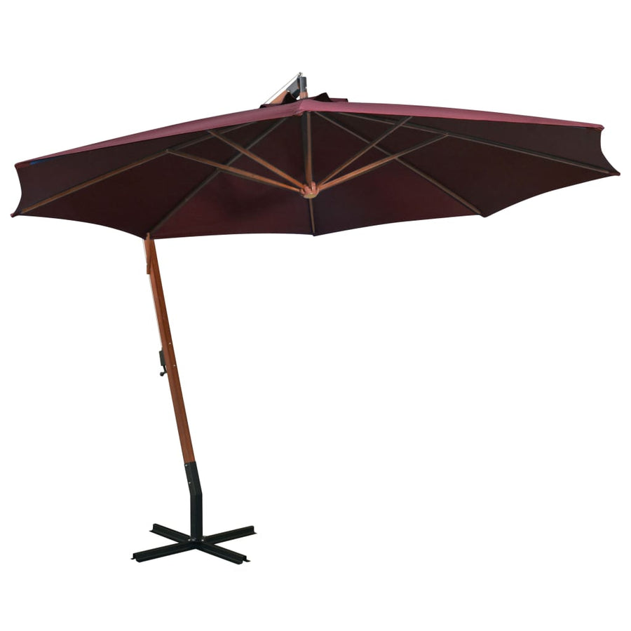 Zweefparasol Met Paal 3,5X2,9 M Massief Vurenhout Antraciet
